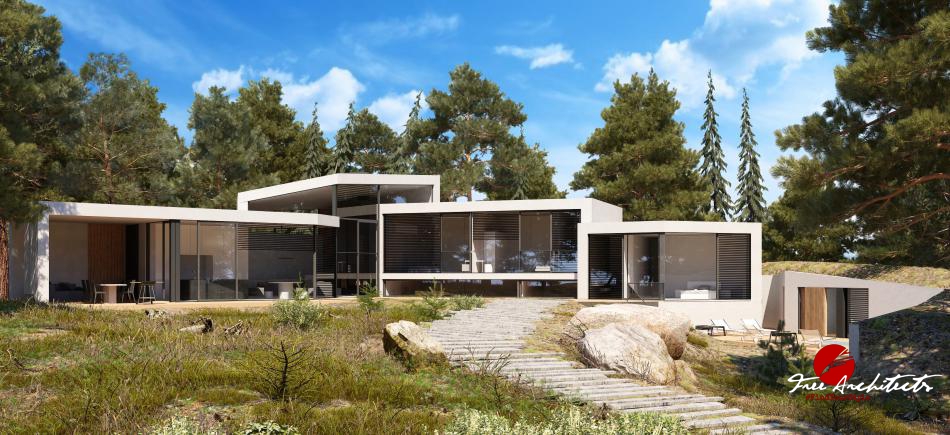 Vila Cascade private villa design at Pruhonice Prague 2020-2021