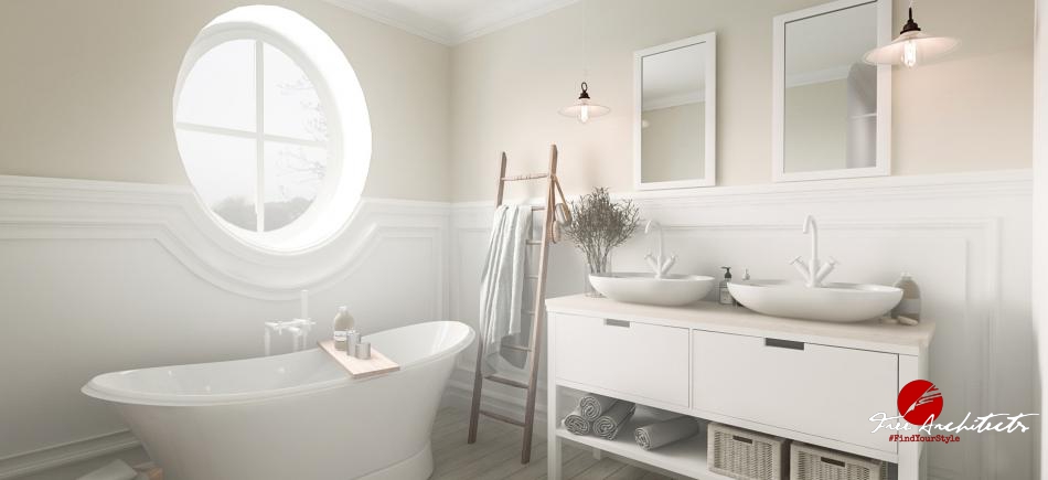 Koupelna v romantickém stylu La Provence návrh design a realizace v rodinném domě Pyšely 2020