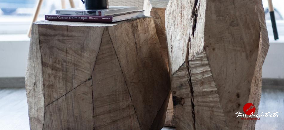 DIY dřevěné stolky GEMZ vrbové špalky opracovné pouze motorovou pilou
