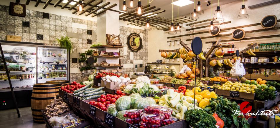 BIIO gurmánské speciality a farmářský krámek Praha 10 Vršovice design a realizace obchodu 50m2 - realizace