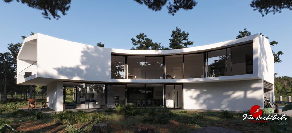 Private house design panoramatic villa architectural design Mollram Austria 2020